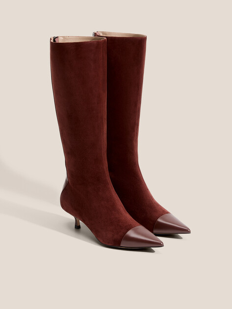 На фото: сапоги TENDANCE вишневого цвета, артикул 4737992 (магазин Rendez-Vous)